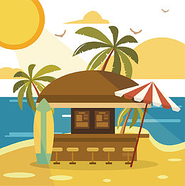 夏日海滩度假酒吧