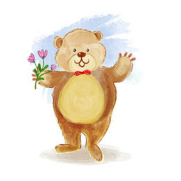 矢量送花小熊