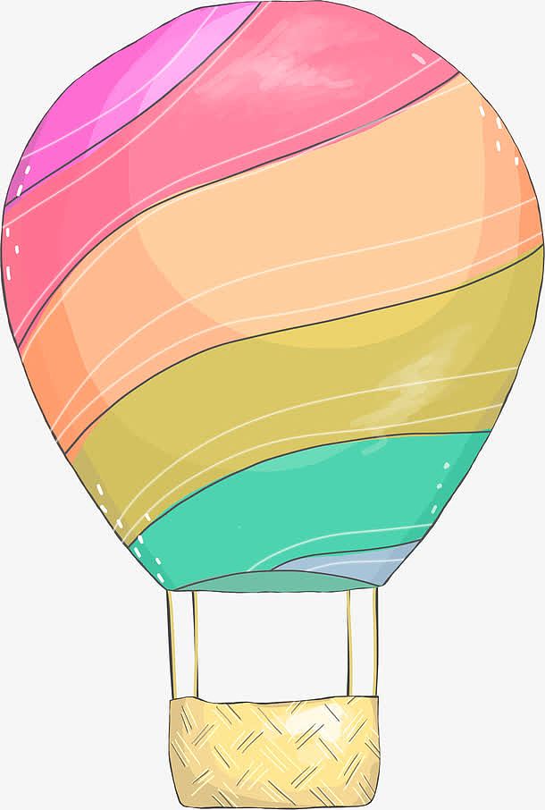 手绘卡通热气球