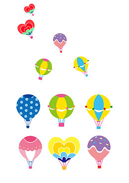彩色热气球