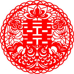 喜庆双喜剪纸