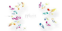 彩色音符音乐素材背景图形