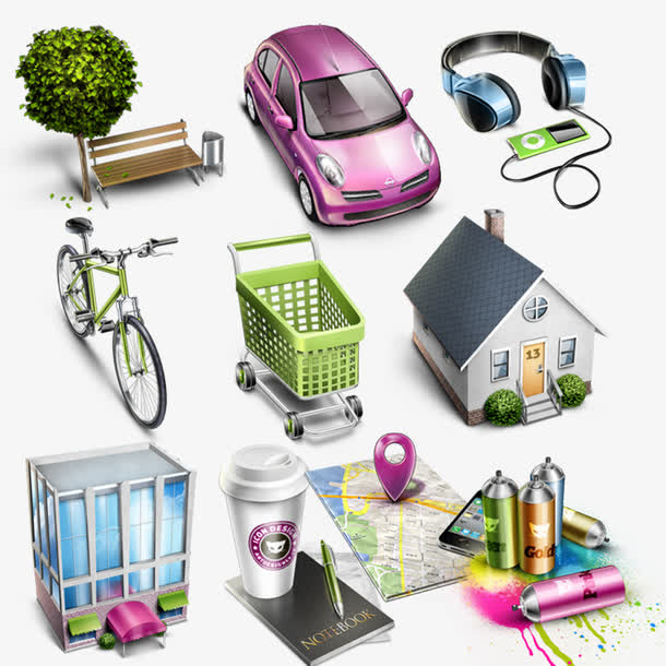 生活杂物集合素材免费下载_觅元素