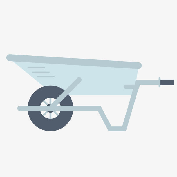 矢量工地手推车