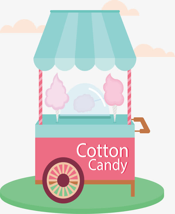 粉绿色棉花糖车