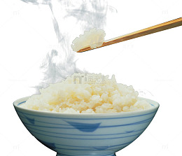 冒热气的白色大米饭