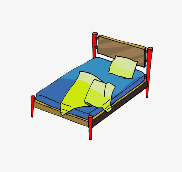 卡通简约大床素材免费下载_觅元素