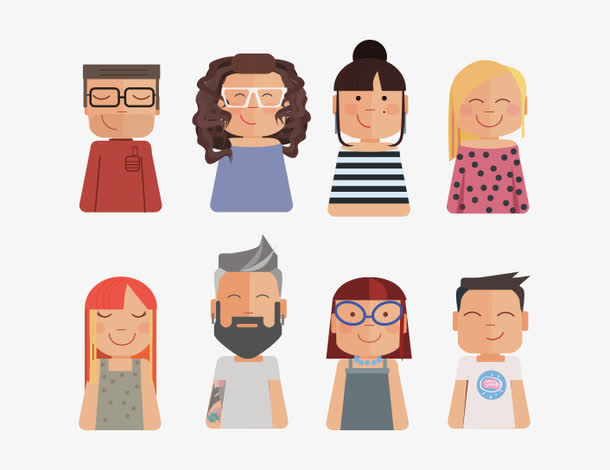 卡通人物头像锦集素材免费下载_觅元素