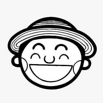 戴帽子人物头像简笔画