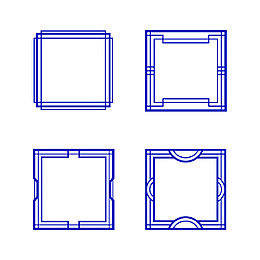 蓝色矩形边框矢量图
