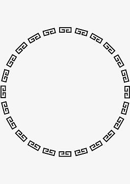 复古圆形花纹边框