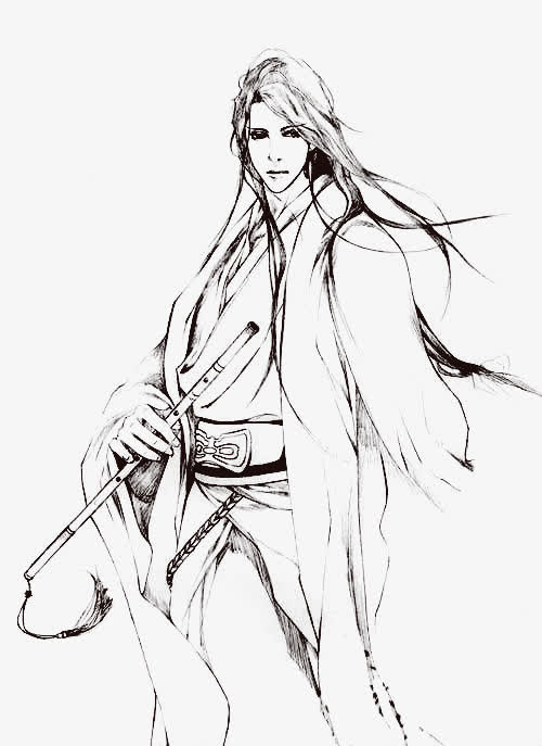 古风男子人物手绘图