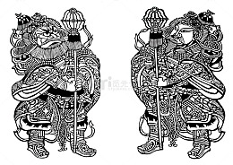 黑白门画