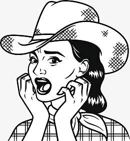 黑白人物装饰画抓狂的女孩