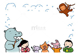 小动物边框矢量