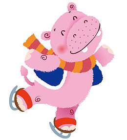 一只粉色的河马