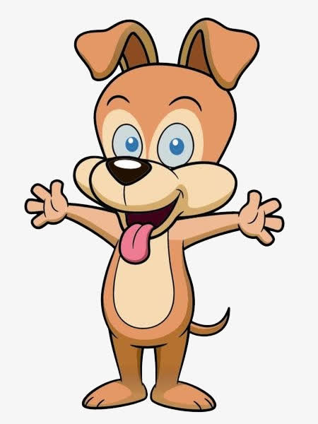 手绘卡通直立小狗