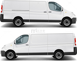矢量手绘小货车