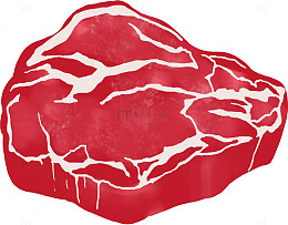 卡通屠宰的牛肉