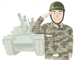 部队PPT卡通军官插图