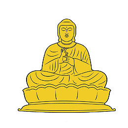 卡通佛像矢量图