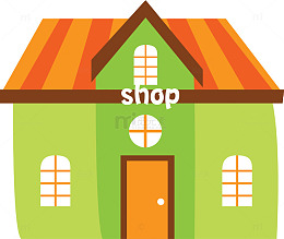 卡通手绘小区商店