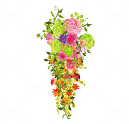 手绘葡萄藤花卉北欧小清新