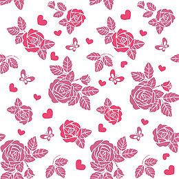 矢量玫瑰花纹背景
