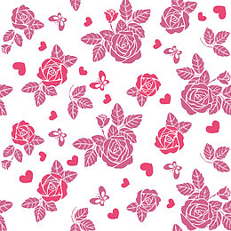 玫瑰矢量花纹背景
