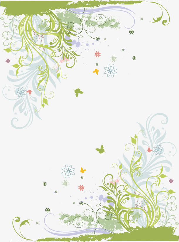 花卉边框底纹边框免抠素材免费下载_觅元素51yuansu.com