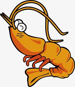 卡通海鲜大虾矢量png