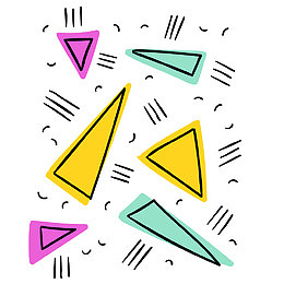 手绘小三角形装饰透明png