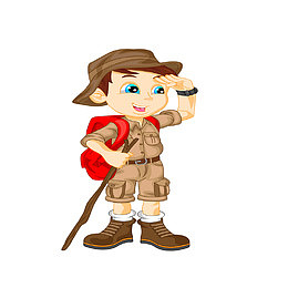 军人买东西卡通顾客