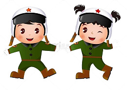 卡通军人人物