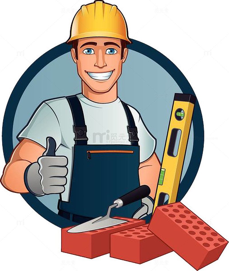 竖起大拇指的工人