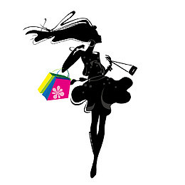 时尚美女购物剪影