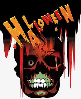 恐怖滴血的骷髅