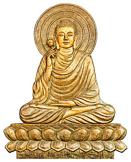 金色浮雕风格释迦牟尼佛坐像
