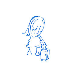 拉着行李箱离开的女孩背景