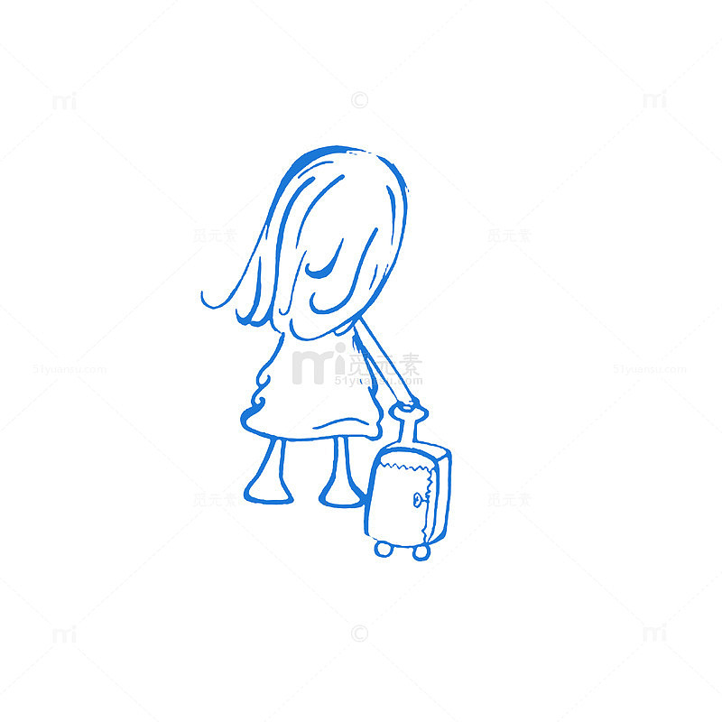 拉着行李箱离开的女孩背景