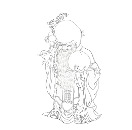 中国风手绘老寿星