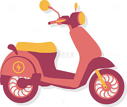 红色摩托车