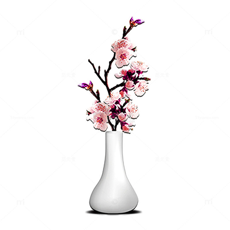 桃花瓶素材
