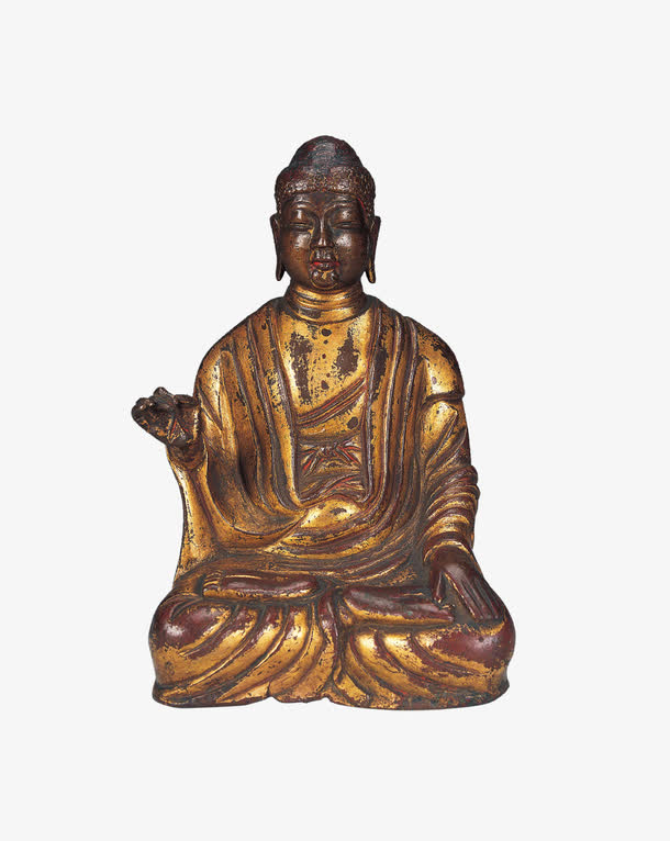 五代鎏金释迦牟尼佛坐像