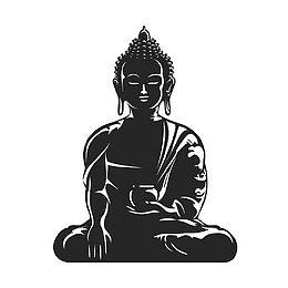 剪纸风释迦牟尼佛坐像