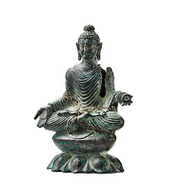 古代青铜制释迦牟尼佛雕像文物