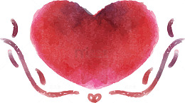 手绘水彩爱心