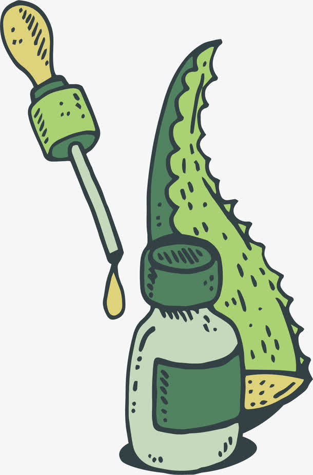 手绘风芦荟消炎精油