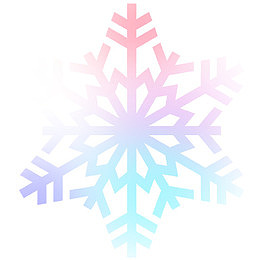 冬季飘落彩色渐变雪花