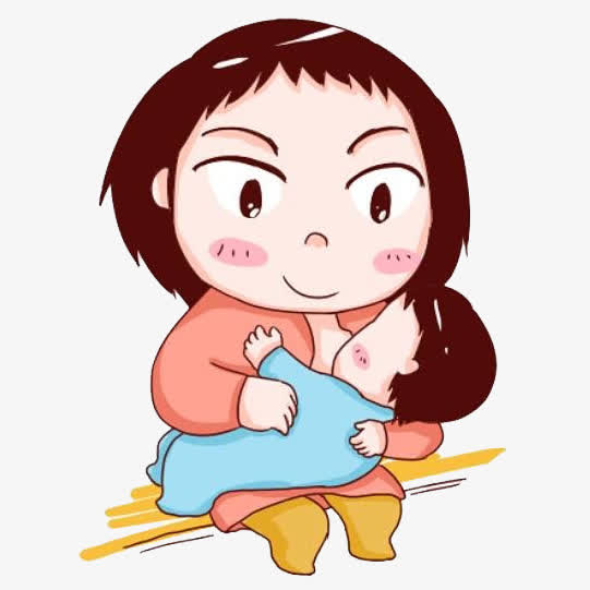 卡通宝宝吃母乳